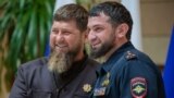 Policeman Rustam Aguyev and Chechen President Ramzan Kadyrov