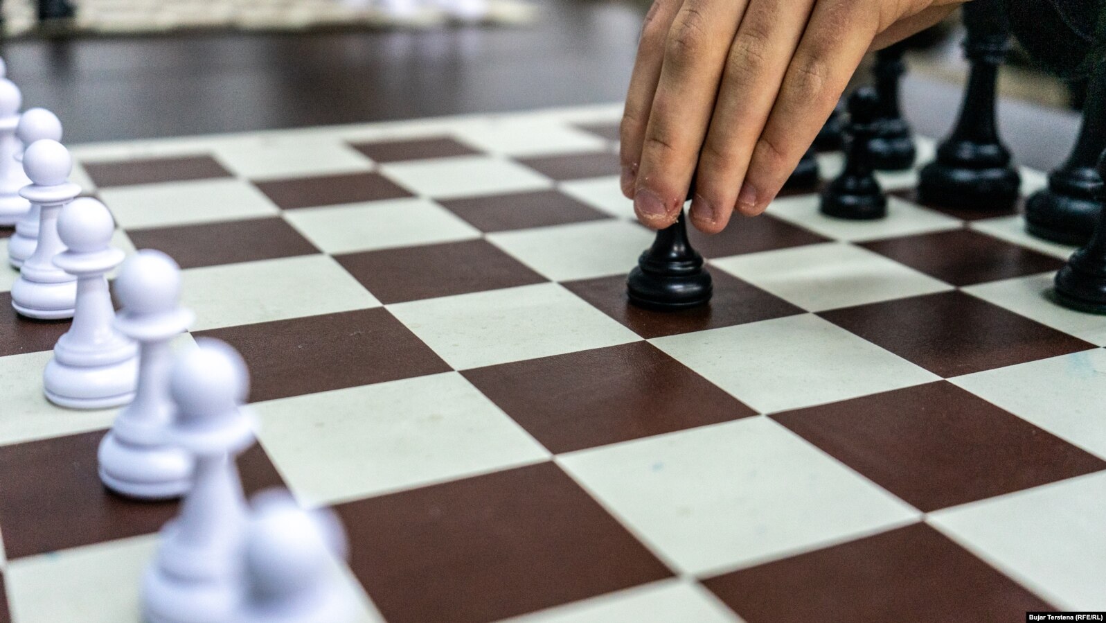 Një shahist duke luajtur shah.