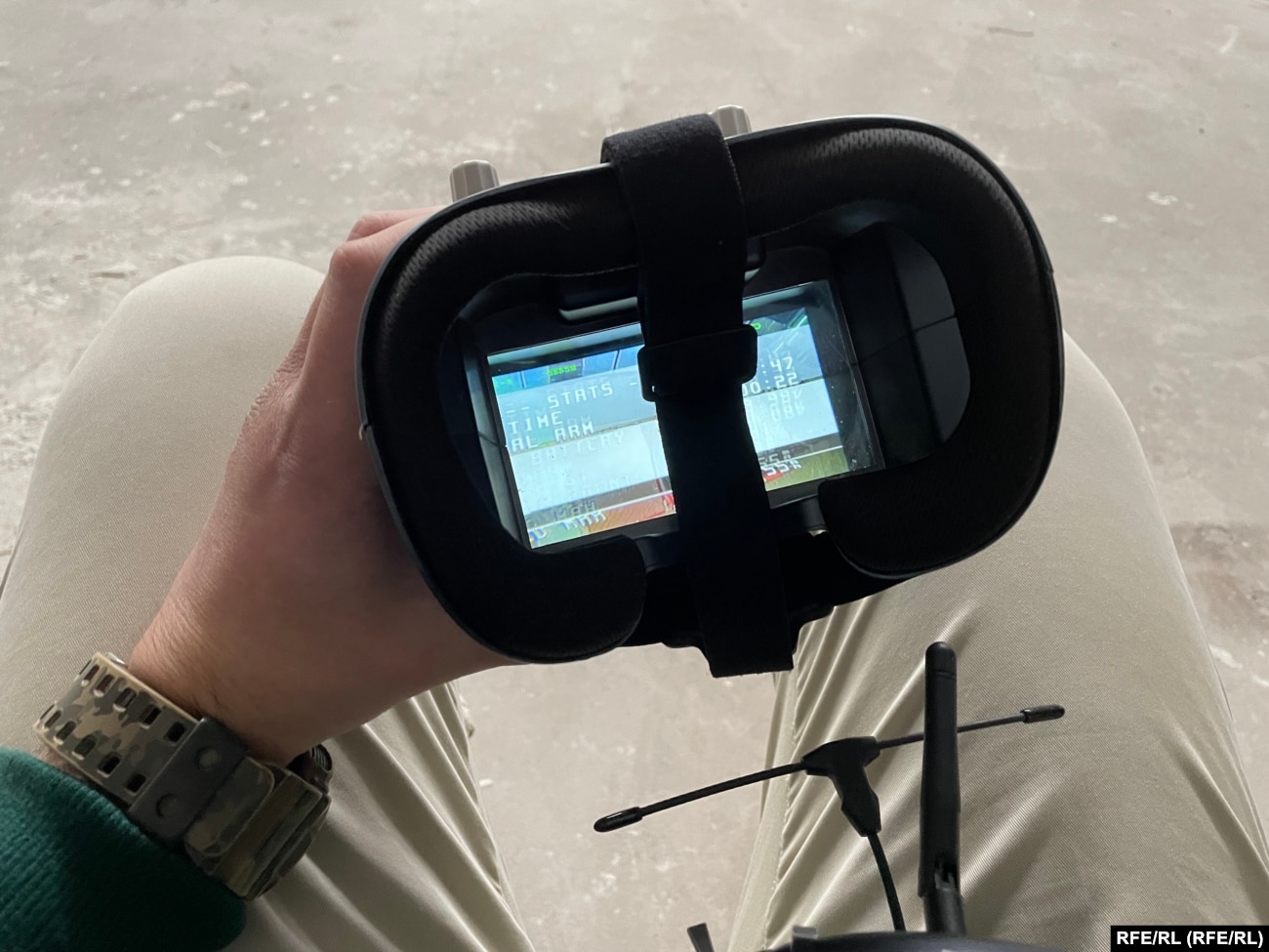 FPV goggles seen during the drone operator's course.