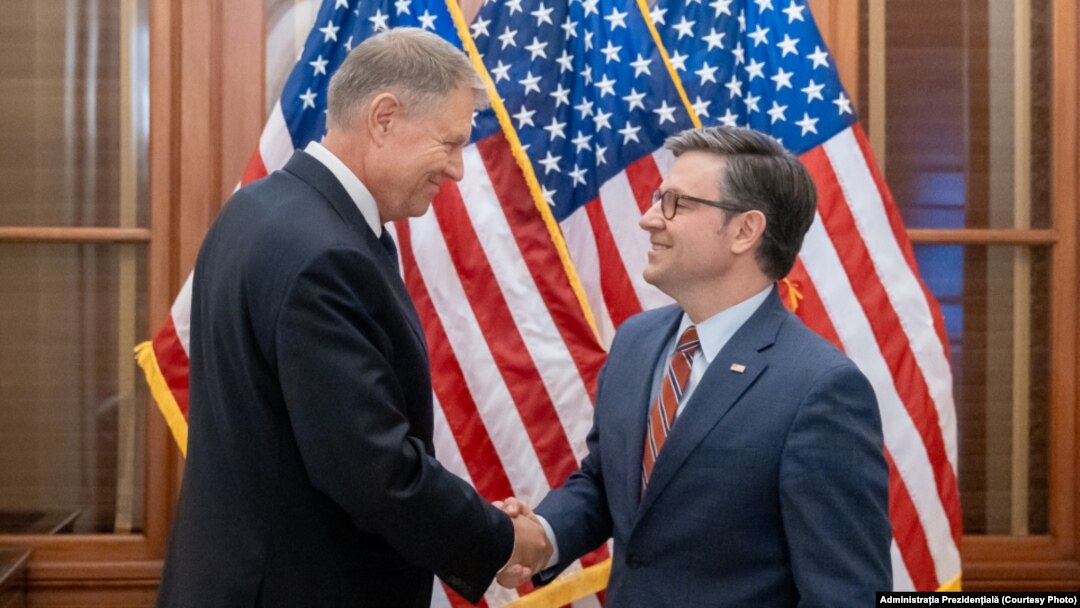 Romania The President of Romania, Klaus Iohannis, and the President of the House of Representatives, Mike Johnson, May 9, 2024