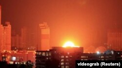 Противвоздушен напад во текот на ноќта во Киев, Украина, август 2023 година