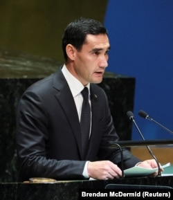 Serdar Berdimuhammedov la Adunarea Generală ONU, pe 19 septembrie 2023.