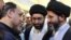 میثم خامنه‌ای و مسعود خامنه‌ای، فرزندان رهبر جمهوری اسلامی در کنار مهدی فضائلی