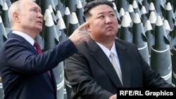 Ким Чен Ын и Владимир Путин (коллаж)