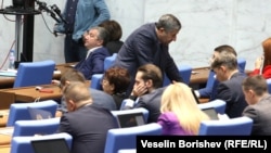 Кадър от парламента на 12 октомври 2023 г. На снимката се вижда съпредседателят на ПП_ДБ Христо Иванов