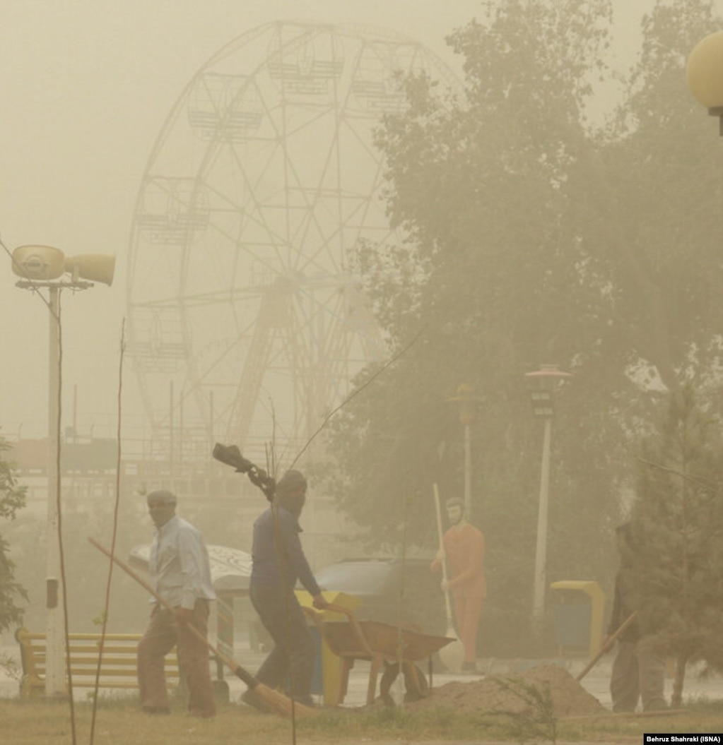 A dust storm hits Zabol in October.