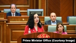 КОСОВО: Претседателката на Косово, Вјоса Османи, на свечената седница на Собранието на Косово