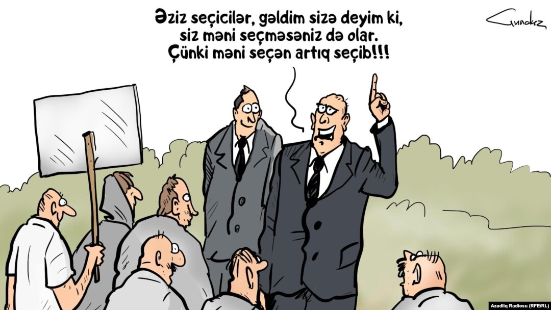 "Səmimi namizəd". Gündüz Ağayevin karikaturası