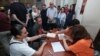 Armenia - Citizens sign a petition on Nagorno-Karabakh in Yerevan, June 29, 2023.