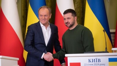 Полският премиер Доналд Туск и президентът на Украйна Володимир Зеленски