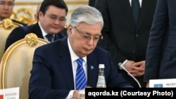 Президент Казахстана Касым-Жомарт Токаев на встрече Высшего экономического совета Евразийского экономического союза. Москва, 8 мая 2024 года