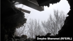 Прострелений будинок одного з жителів Антонівки Херсонської області, лютий 2023 року 