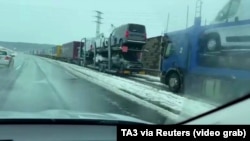 Slovak hauliers blocked truck traffic from Ukraine on December 11, demanding the EU reintroduce restrictions on access to the bloc for Ukrainian trucking firms.