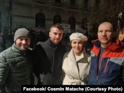 Cosmin Matache, fondatorul LEU, la un miting AUR.