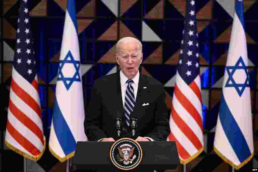 Joe Biden a trimis un avertisment adversarilor Israelului, alții decât Hamas, cum ar fi Iranul și grupul militant Hezbollah din Liban. El a spus că SUA sunt pregătite să facă tot ce este necesar pentru a-și apăra aliatul. Declarațiile au venit după ce președintele ordonase mutarea a două grupuri tactice de portavioane în zonă. &nbsp;