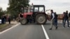 Farmers block the road near Pancevo in Serbia, 20 kilometers from Belgrade