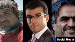 از راست؛ داوود شیری، یوروش مهرعلی بیگلو و علی بابایی، از فعالان مدنی بازداشت‌شده 