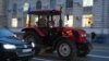 Moldova, Farmers protest, tractor on the main Chisinau Boulevard