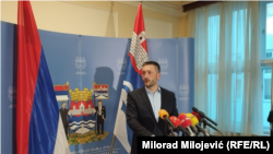 Ljubo Ninković, predsjednik Skupštine grada Banja Luka na konferenciji za novinare, 4. januara 2024. u Banjaluci.