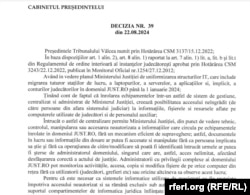 Decizia Tribunalul Vrancea privind înrolarea conturilor judecătorilor în portalul just.ro.