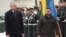 Ukrainian President Volodymyr Zelenskiy (right) attends a welcoming ceremony with his Lithuanian counterpart, Gitanas Nauseda, while visiting Vilnius on January 10.