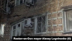 Разрушенная стена жилого дома на улице Нариманова в Ростове