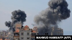 Sulmet ajrore izraelite në Rripin e Gazës pasi militantët e Hamasit sulmuan jugun e Izraelit. 7 tetor 2023. 