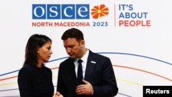 Германската министерка за надворешни работи Аналена Баербок и македонскиот шеф на дипломатијата Бујар Османи