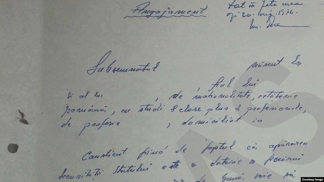Mostră de adeziune a informatorilor recrutați de Securitate în anii '80. Credit photo: CNSAS