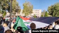 Protest podrške Palestincima u Novom Pazaru, 14. oktobra 2023. godine