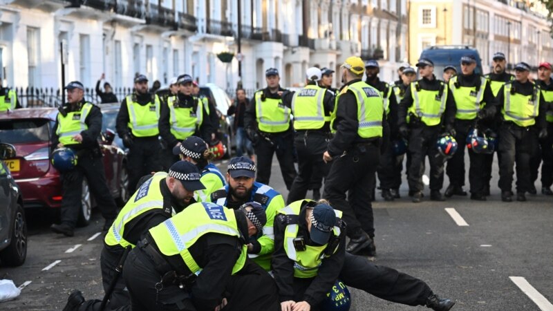 ლონდონის პოლიციამ პალესტინელთა მხარდამჭერი დემონსტრაციის მოწინააღმდეგე 82 პირი დააკავა