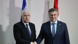 Predsednik Hrvatske demokratske zajednice BiH Dragan Čović i premijer Hrvatske Andrej Plenković, Mostar, 2. maj 2023.