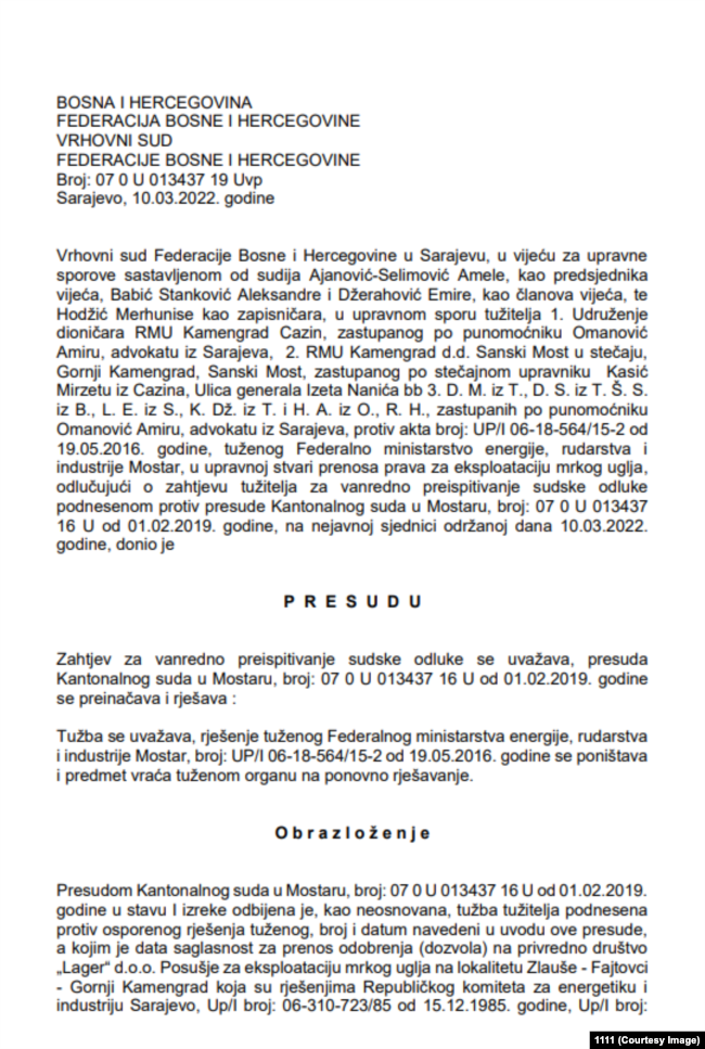Prijenos prava na eksploataciju preispitivao je Vrhovni sud Federacije BiH.