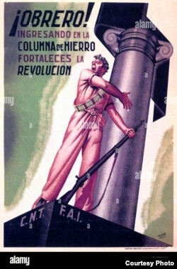 Военный плакат анархистов с призывом записываться в ополчение
