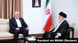 Iran's Supreme Leader Ayatollah Ali Khamenei met Hamas leader Ismail Haniyeh in Tehran on July 30.