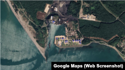 Бухта в Очамчирі в Абхазії, скріншот карти Google