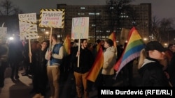Okupljeni na protestu u centru Beograda, 3. mart 2023.