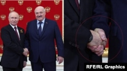 Уладзімір Пуцін і Аляксандар Лукашэнка. Масква, 9 траўня 2023
