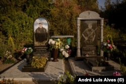 Graves of Ukrainian soldiers from the Sumy region who died in the war against Moscow-backed forces in the Donbas between its outbreak in 2014 and Russia's full-scale invasion of Ukraine in 2022.