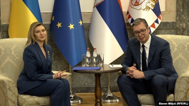 Перша леді України Олена Зеленська та президент Сербії Александар Вучич у Белграді, Сербія, травень 2024 року