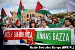 Skup podrške palestinskom narodu u Sarajevu, 22. oktobar 2023.