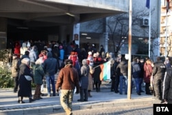 Акция протеста в Пловдиве за перенос в музей памятника "Алёша", 17 января 2024 года