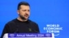 Președintele ucrainean Volodimir Zelenski vorbește la reuniunea anuală a Forumului Economic Mondial de la Davos, în Elveția, pe 16 ianuarie 2024.