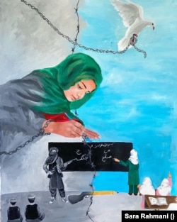 An untitled painting by Sara Rahmani