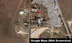 Российская воинская часть у села Уютное, скриншот спутниковой карты Google