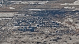 Vuhledar as seen from the air in September 2023 