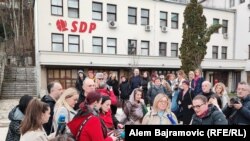 Protest ispred zgrade Socijaldemokratske partije BiH, Sarajevo, 9. mart 2023. godine 