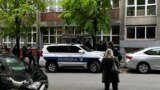 Serbia -- Police in front of the elementary school Vladislav Ribnikar due to mass shooting, Belgrade, May 3, 2023.