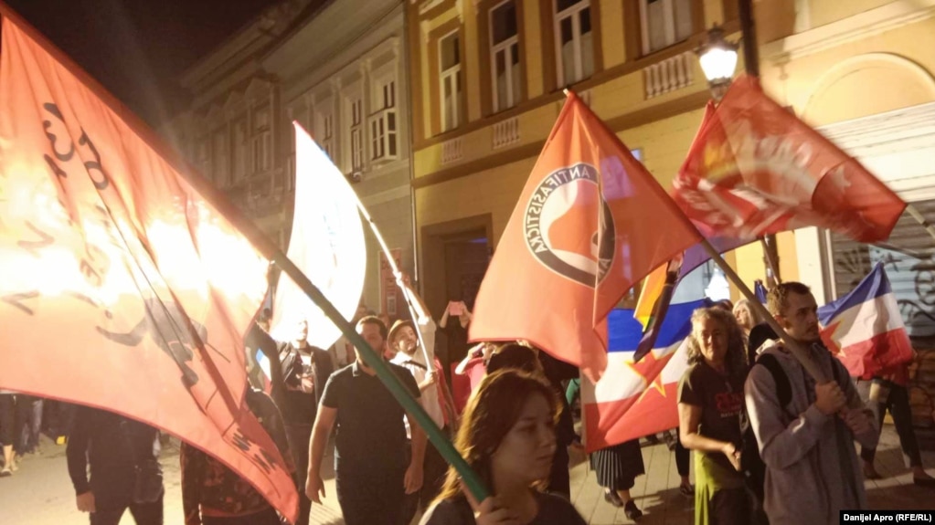 Detalj sa šetnje povodom Dana oslobođenja Novog Sada u Drugom svetskom ratu, 23.10.2023.