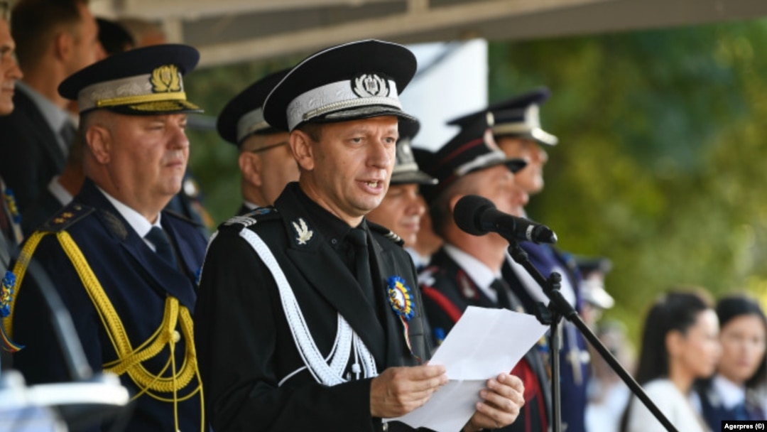 Locotenent-colonel Claudiu Stefan Chindris, comandant (rector) al Academiei de Poliție „Alexandru Ioan Cuza”. Foto: Agerpres